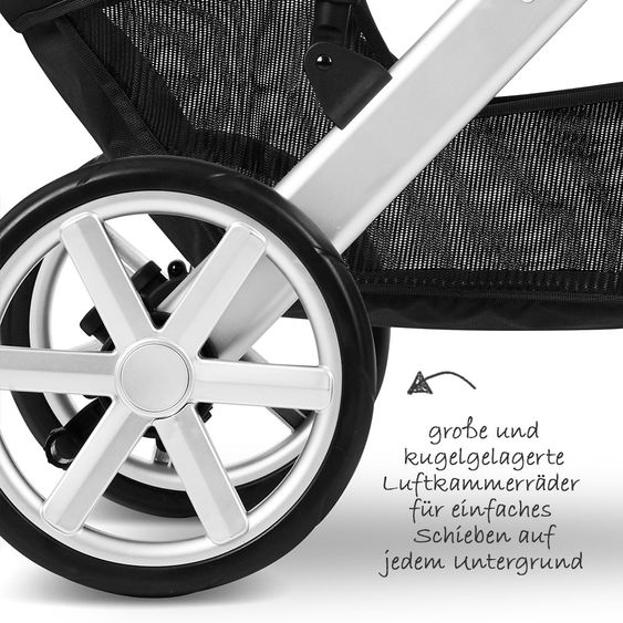 ABC Design Kombi-Kinderwagen Salsa 4 - inkl. Babywanne & Sportsitz - Gravel