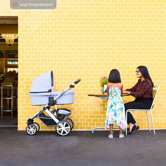 ABC Design Kombi-Kinderwagen Salsa 4 - inkl. Babywanne & Sportsitz - Gravel