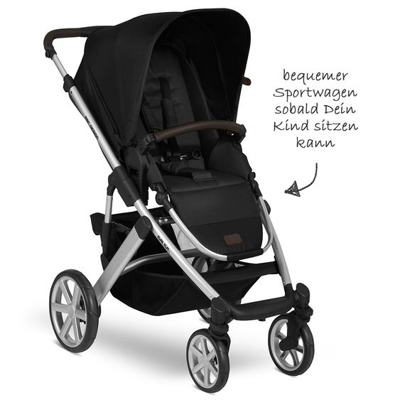 ABC Design Kombi-Kinderwagen Salsa 4 - inkl. Babywanne & Sportsitz - Gravel