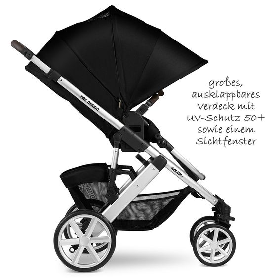 ABC Design Kombi-Kinderwagen Salsa 4 - inkl. Babywanne & Sportsitz - Gravel