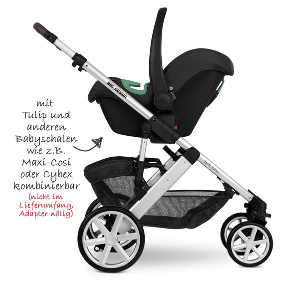 ABC Design Kombi-Kinderwagen Salsa 4 - inkl. Babywanne & Sportsitz - Gravel