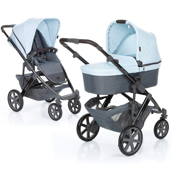 ABC Design Kombi-Kinderwagen Salsa 4 - inkl. Babywanne & Sportsitz - Ice