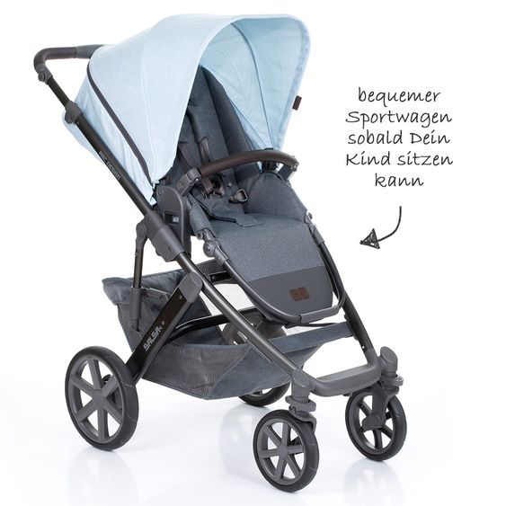 ABC Design Kombi-Kinderwagen Salsa 4 - inkl. Babywanne & Sportsitz - Ice