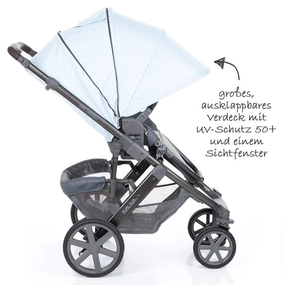ABC Design Kombi-Kinderwagen Salsa 4 - inkl. Babywanne & Sportsitz - Ice