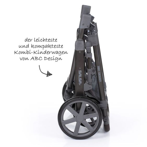 ABC Design Kombi-Kinderwagen Salsa 4 - inkl. Babywanne & Sportsitz - Ice