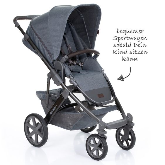 ABC Design Kombi-Kinderwagen Salsa 4 - inkl. Babywanne & Sportsitz - Mountain