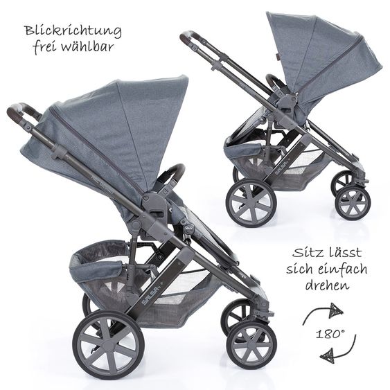 ABC Design Kombi-Kinderwagen Salsa 4 - inkl. Babywanne & Sportsitz - Mountain