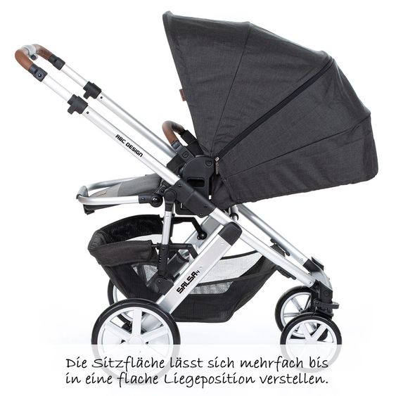 ABC Design Kombi-Kinderwagen Salsa 4 - inkl. Babywanne & Sportsitz - Piano