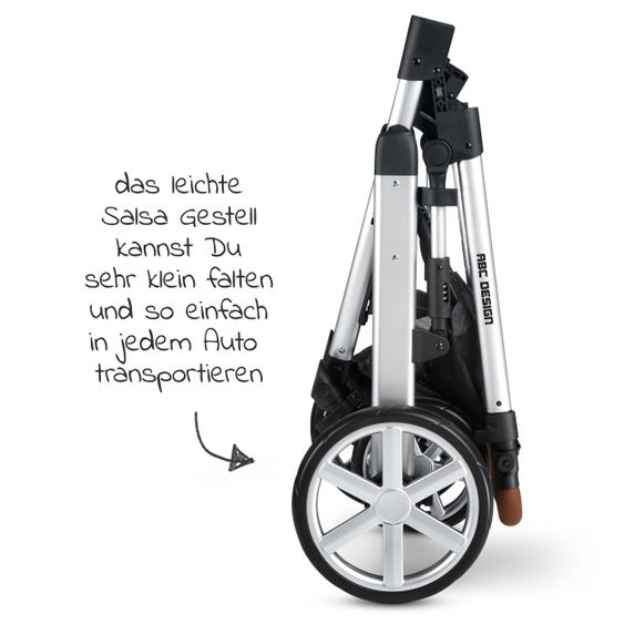 ABC Design Kombi-Kinderwagen Salsa 4 - inkl. Babywanne & Sportsitz - Piano