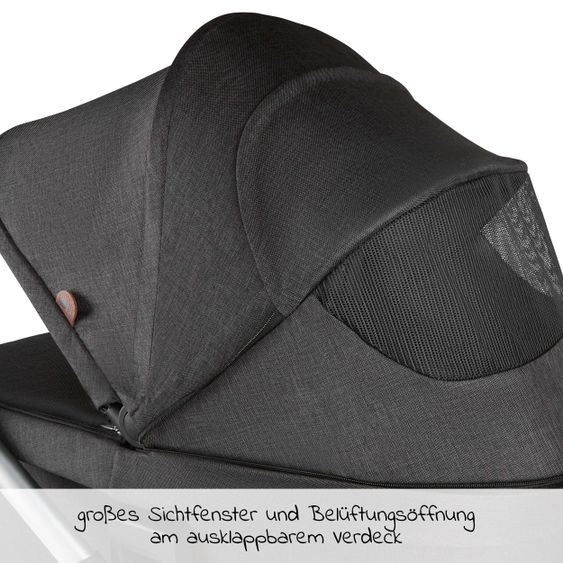 ABC Design Kombi-Kinderwagen Salsa 4 - inkl. Babywanne & Sportsitz - Piano