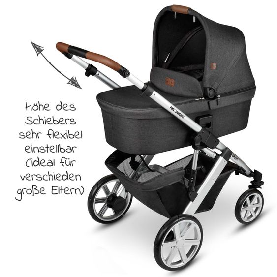 ABC Design Kombi-Kinderwagen Salsa 4 - inkl. Babywanne & Sportsitz - Piano