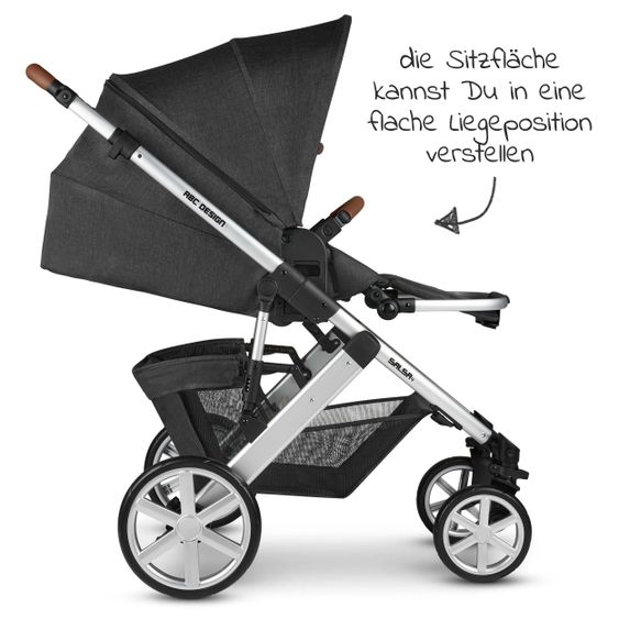 ABC Design Kombi-Kinderwagen Salsa 4 - inkl. Babywanne & Sportsitz - Piano