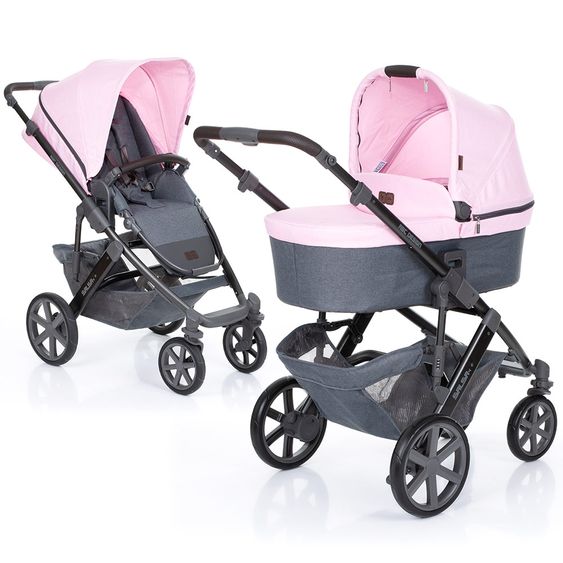 ABC Design Kombi-Kinderwagen Salsa 4 - inkl. Babywanne & Sportsitz - Rose