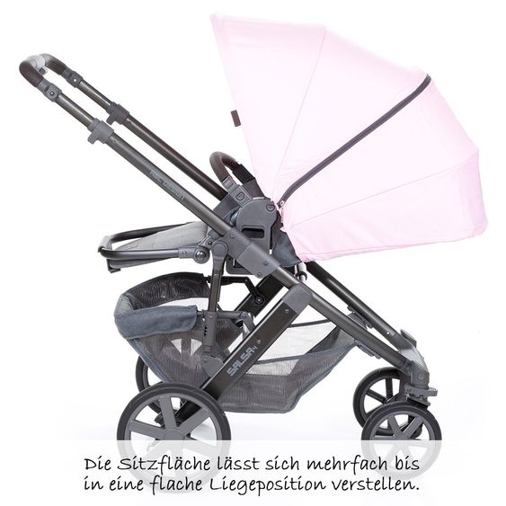 ABC Design Kombi-Kinderwagen Salsa 4 - inkl. Babywanne & Sportsitz - Rose