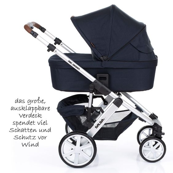 ABC Design Kombi-Kinderwagen Salsa 4 - inkl. Babywanne & Sportsitz - Shadow