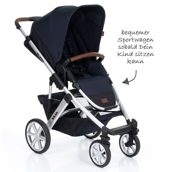 ABC Design Kombi-Kinderwagen Salsa 4 - inkl. Babywanne & Sportsitz - Shadow