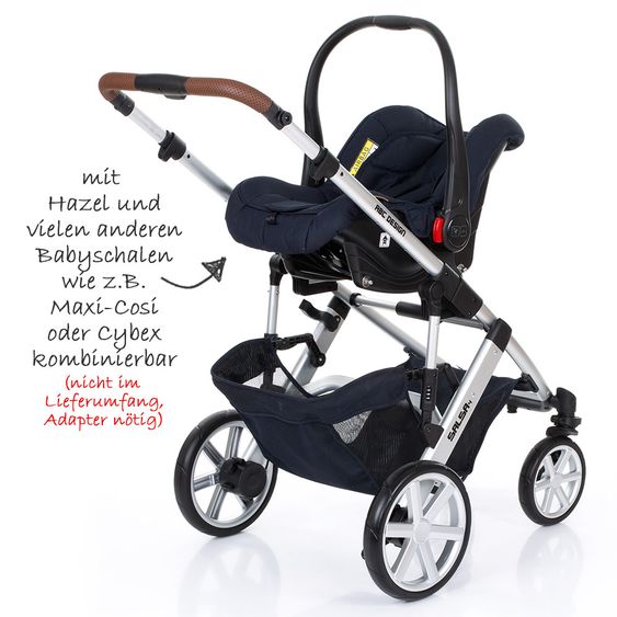 ABC Design Kombi-Kinderwagen Salsa 4 - inkl. Babywanne & Sportsitz - Shadow