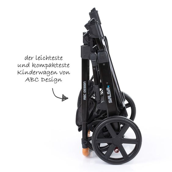 ABC Design Kombi-Kinderwagen Salsa 4 - inkl. Babywanne & Sportsitz - Sonderserie Wood - Piano