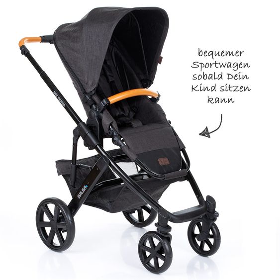 ABC Design Kombi-Kinderwagen Salsa 4 - inkl. Babywanne & Sportsitz - Sonderserie Wood - Piano