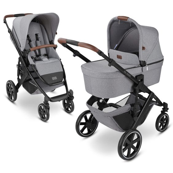 ABC Design Kombi-Kinderwagen Salsa 4 - inkl. Babywanne & Sportsitz - Tin