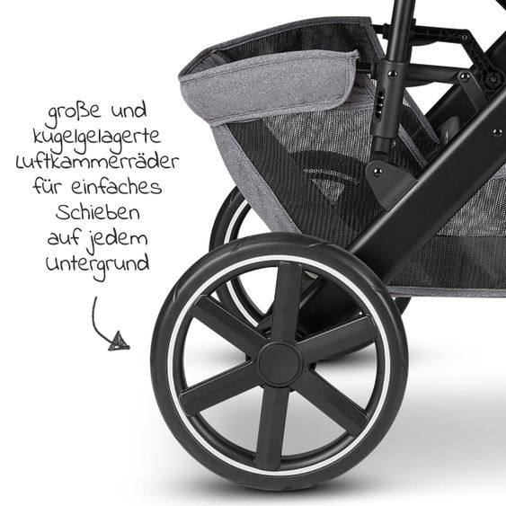 ABC Design Kombi-Kinderwagen Salsa 4 - inkl. Babywanne & Sportsitz - Tin