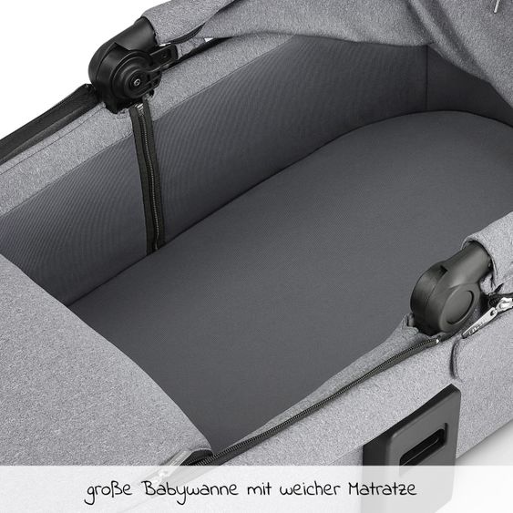 ABC Design Kombi-Kinderwagen Salsa 4 - inkl. Babywanne & Sportsitz - Tin