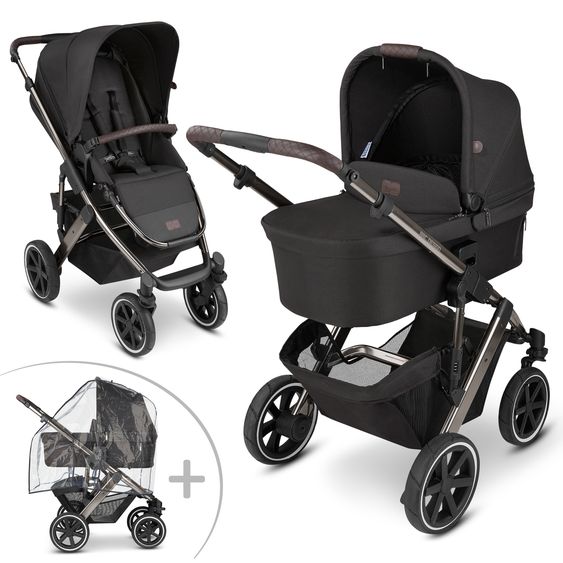 ABC Design Kombi-Kinderwagen Salsa 4 - inkl. Babywanne & Sportsitz und Regenschutz - Fashion Edition - Dolphin