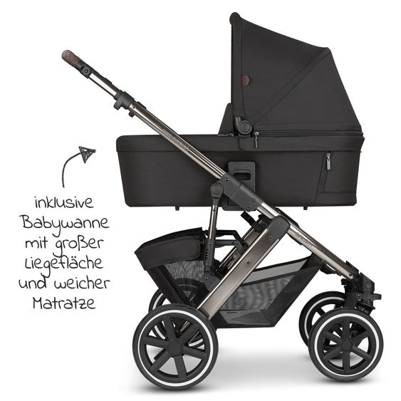 ABC Design Kombi-Kinderwagen Salsa 4 - inkl. Babywanne & Sportsitz und Regenschutz - Fashion Edition - Dolphin