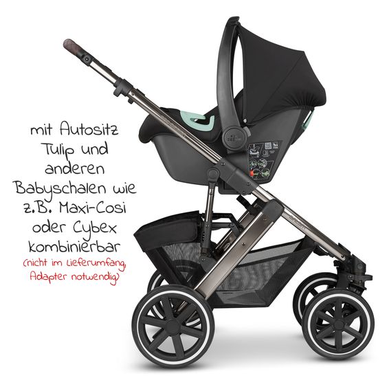 ABC Design Kombi-Kinderwagen Salsa 4 - inkl. Babywanne & Sportsitz und Regenschutz - Fashion Edition - Dolphin