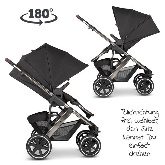 ABC Design Kombi-Kinderwagen Salsa 4 - inkl. Babywanne & Sportsitz und Regenschutz - Fashion Edition - Dolphin