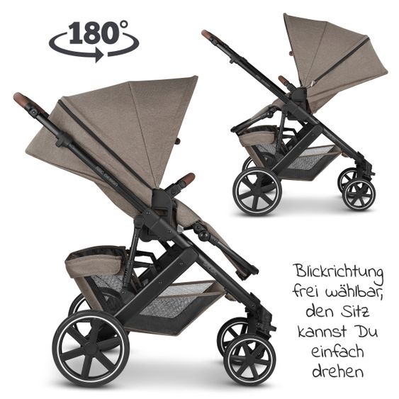 ABC Design Passeggino combinato Salsa 4 - incluso navicella, seggiolino sportivo e pacchetto accessori XXL - Fashion Edition - Natura