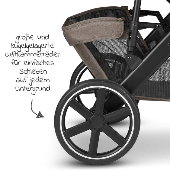 ABC Design Passeggino combinato Salsa 4 - incluso navicella, seggiolino sportivo e pacchetto accessori XXL - Fashion Edition - Natura