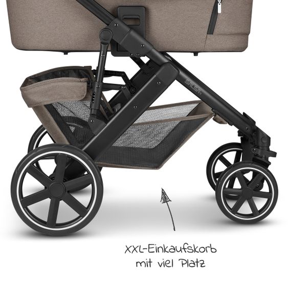 ABC Design Passeggino combinato Salsa 4 - incluso navicella, seggiolino sportivo e pacchetto accessori XXL - Fashion Edition - Natura