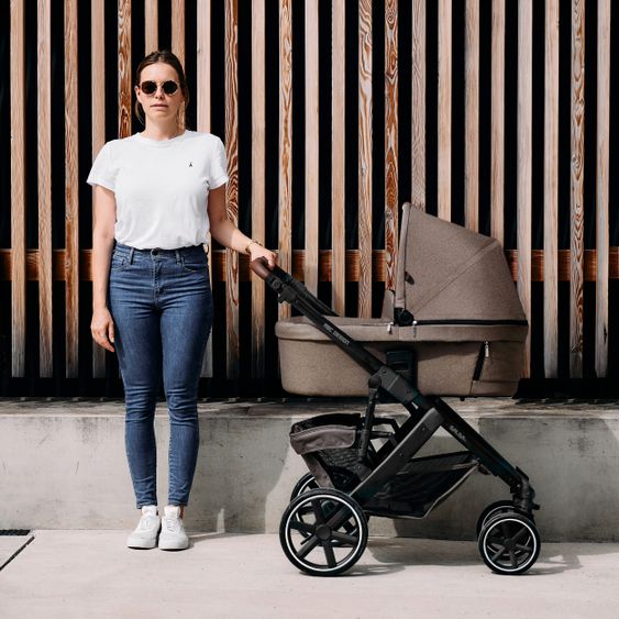 ABC Design Passeggino combinato Salsa 4 - incluso navicella, seggiolino sportivo e pacchetto accessori XXL - Fashion Edition - Natura