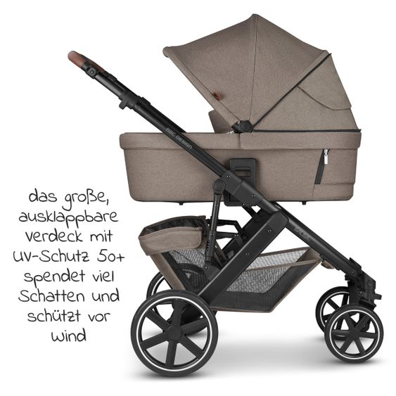 ABC Design Passeggino combinato Salsa 4 - incluso navicella, seggiolino sportivo e pacchetto accessori XXL - Fashion Edition - Natura