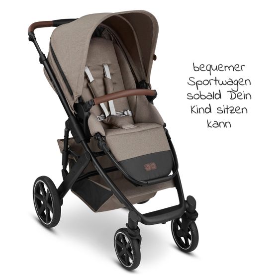 ABC Design Passeggino combinato Salsa 4 - incluso navicella, seggiolino sportivo e pacchetto accessori XXL - Fashion Edition - Natura
