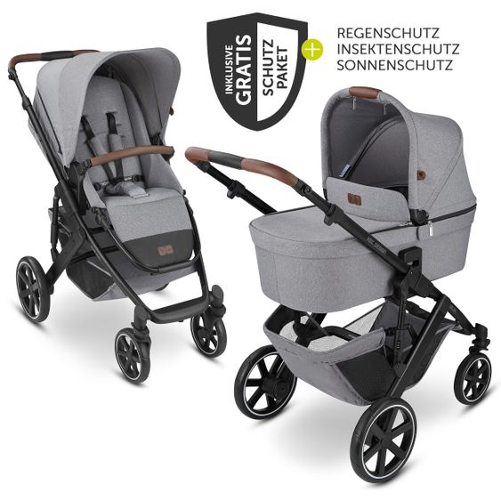 ABC Design Passeggino combinato Salsa 4 - incluso navicella, seggiolino sportivo e pacchetto accessori XXL - Latta