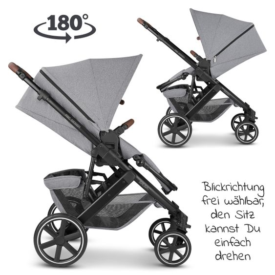 ABC Design Passeggino combinato Salsa 4 - incluso navicella, seggiolino sportivo e pacchetto accessori XXL - Latta