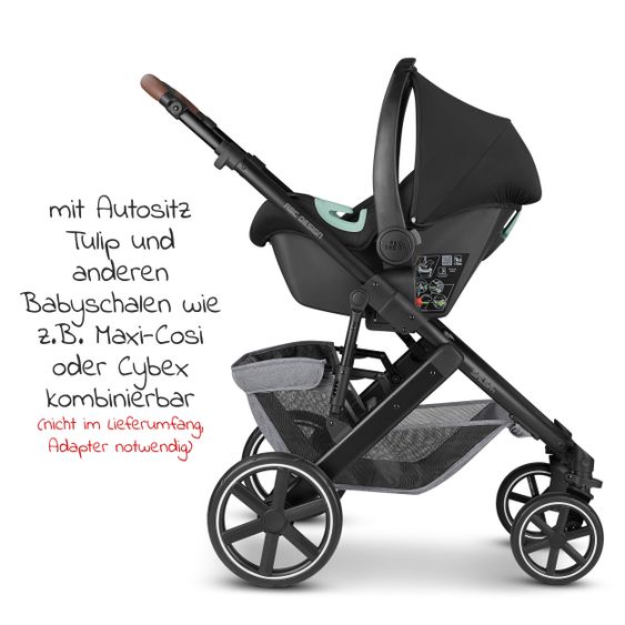 ABC Design Passeggino combinato Salsa 4 - incluso navicella, seggiolino sportivo e pacchetto accessori XXL - Latta