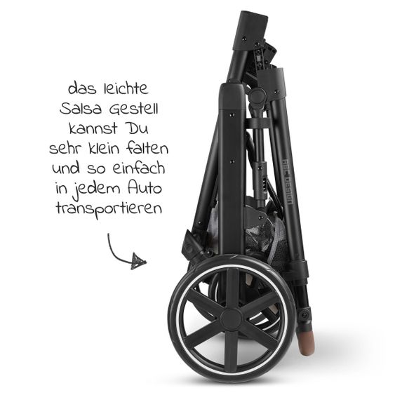 ABC Design Passeggino combinato Salsa 4 - incluso navicella, seggiolino sportivo e pacchetto accessori XXL - Latta