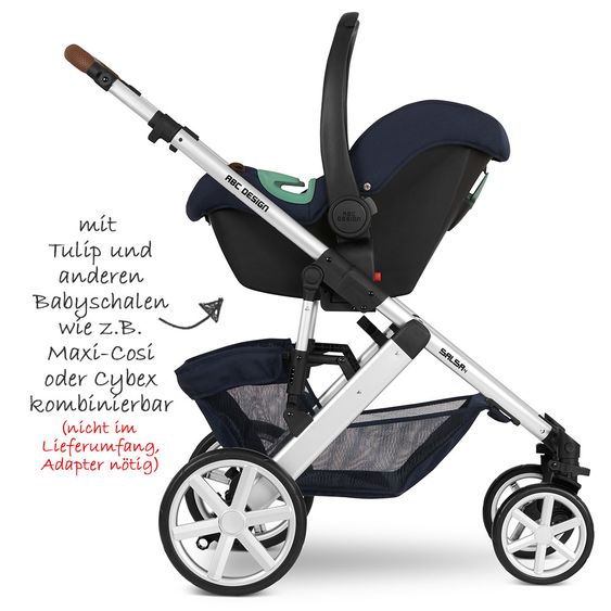 ABC Design Kombi-Kinderwagen Salsa 4 - inkl. Babywanne, Sportsitz & XXL Zubehörpaket - Shadow