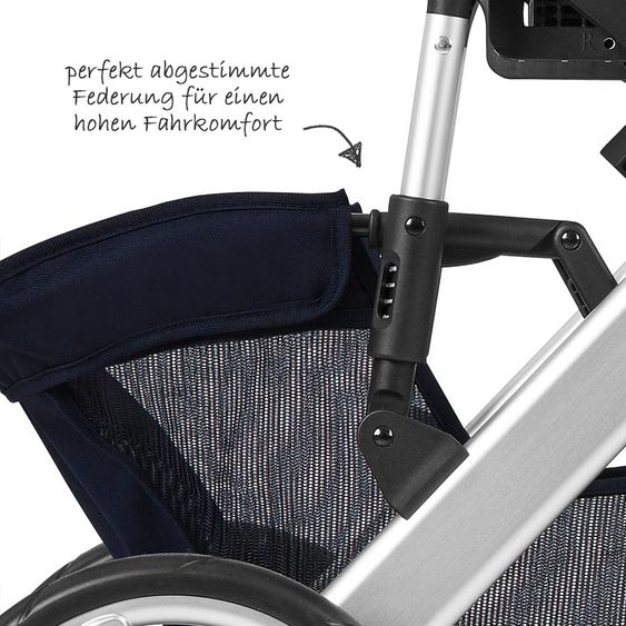 ABC Design Kombi-Kinderwagen Salsa 4 - inkl. Babywanne, Sportsitz & XXL Zubehörpaket - Shadow