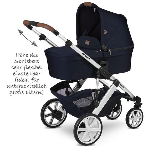 ABC Design Kombi-Kinderwagen Salsa 4 - inkl. Babywanne, Sportsitz & XXL Zubehörpaket - Shadow