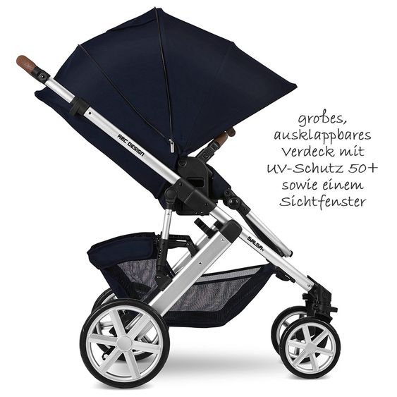 ABC Design Kombi-Kinderwagen Salsa 4 - inkl. Babywanne, Sportsitz & XXL Zubehörpaket - Shadow