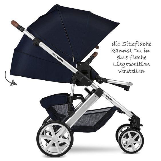 ABC Design Kombi-Kinderwagen Salsa 4 - inkl. Babywanne, Sportsitz & XXL Zubehörpaket - Shadow