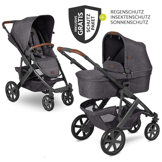 ABC Design Kombi-Kinderwagen Salsa 4 - inkl. Babywanne, Sportsitz & XXL Zubehörpaket - Street