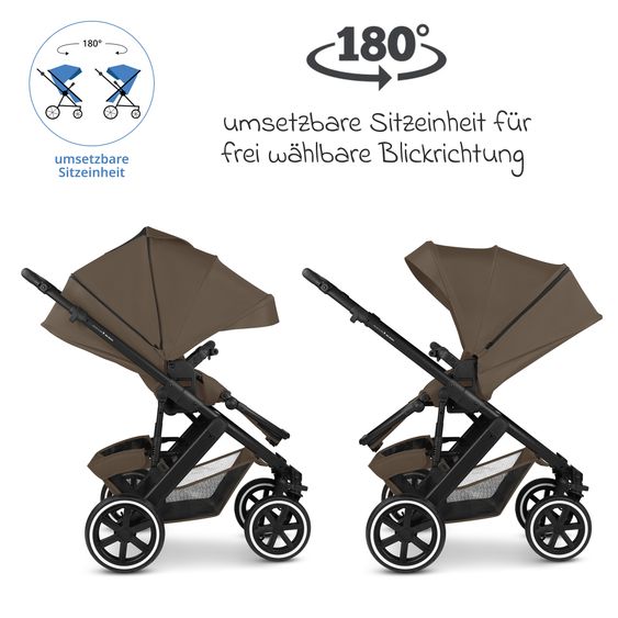 ABC Design Kombi-Kinderwagen Salsa 5 Air - inkl. Babywanne & Sportsitz - Dark Beige