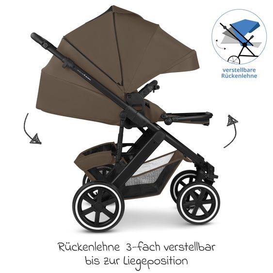 ABC Design Kombi-Kinderwagen Salsa 5 Air - inkl. Babywanne & Sportsitz - Dark Beige