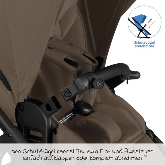 ABC Design Kombi-Kinderwagen Salsa 5 Air - inkl. Babywanne & Sportsitz - Dark Beige