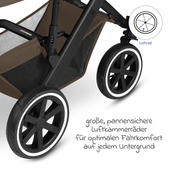 ABC Design Kombi-Kinderwagen Salsa 5 Air - inkl. Babywanne & Sportsitz - Dark Beige